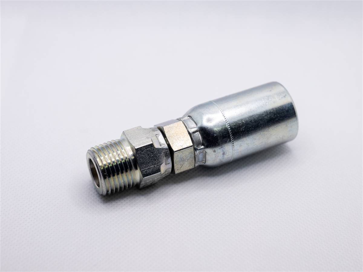 Haichy 15611-06-06 Hydraulic Hose Swivel Assembly – 3/8" Male NPT X Male NPT, 12" Long, 4785 PSI, Steel Wire Braided